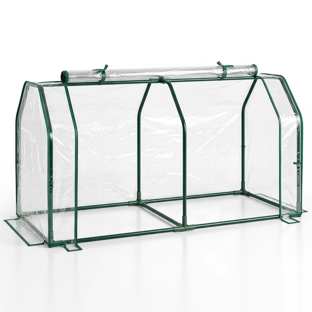 Portable Mini Greenhouse with PE Cover and Roll-Up Door DirectDeals