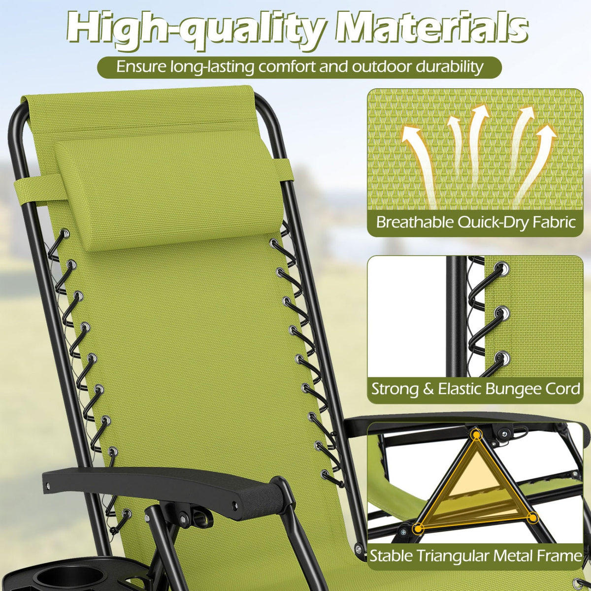 Zero Gravity Recliner Chair with Cup Holder and Pillow