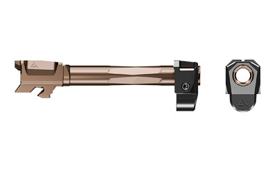 Radian Weapons RAMJET Barrel |  AFTERBURNER Compensator |  9MM |  DLC Finish |  Bronze and Black |  INTRA-LOK Mounting System |  Fits Glock 19/19X/45 Gen5 Atomic Defense