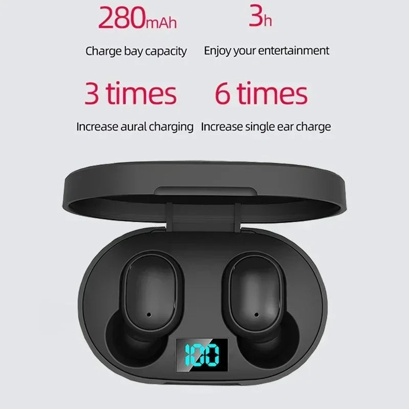 10 pcs Wholesale E6S TWS Wireless Headphones Bluetooth Earphone 5.0 Stereo Headset Earbuds with Microphone for iPhone Xiaomi