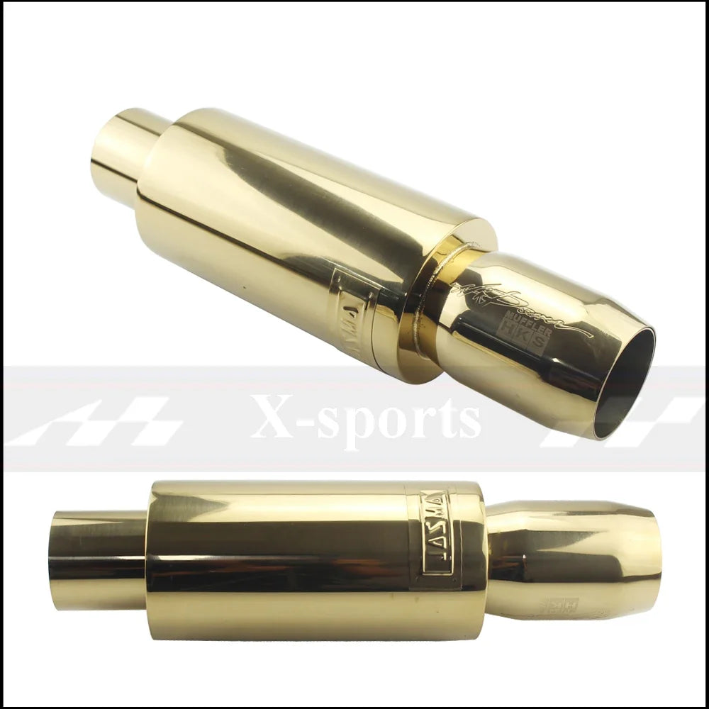Universal Stainless Steel Exhaust Pipe Muffler | 51-63mm Inlet 89mm Flat Outlet MyPetiteCar.com