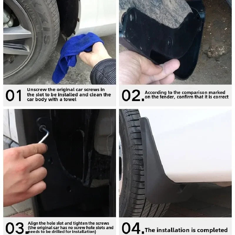 Tesla Model 3 Highland Mud Flaps (2024–2026) | Front & Rear Wheel Splash Guards, 4-Piece Set MyPetiteCar.com