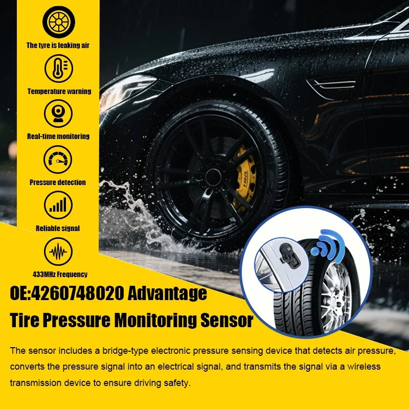 1/4PCS PMV-C215 433MHz Tire Pressure Monitoring Sensor TPMS For Toyota Corolla RAV4 C-HR Camry Lexus Compatible With 4260748020 MyPetiteCar.com