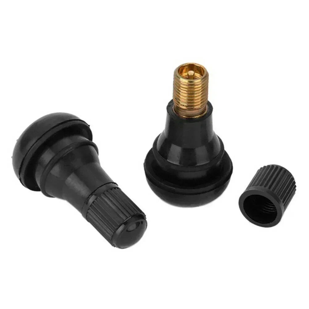 10 Pcs TR412 Tubeless Rubber Tire Valve Stems with Plastic Caps