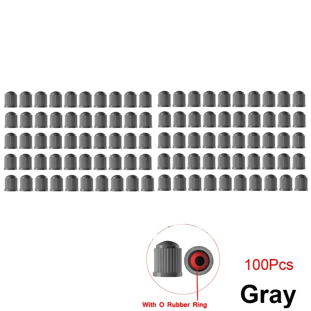 10/25/50/100Pcs Universal Plastic Tire Valve Caps for Cars, Trucks, Motorcycles, and Bicycles MyPetiteCar.com