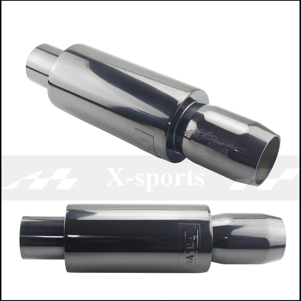 Universal Stainless Steel Exhaust Pipe Muffler | 51-63mm Inlet 89mm Flat Outlet MyPetiteCar.com