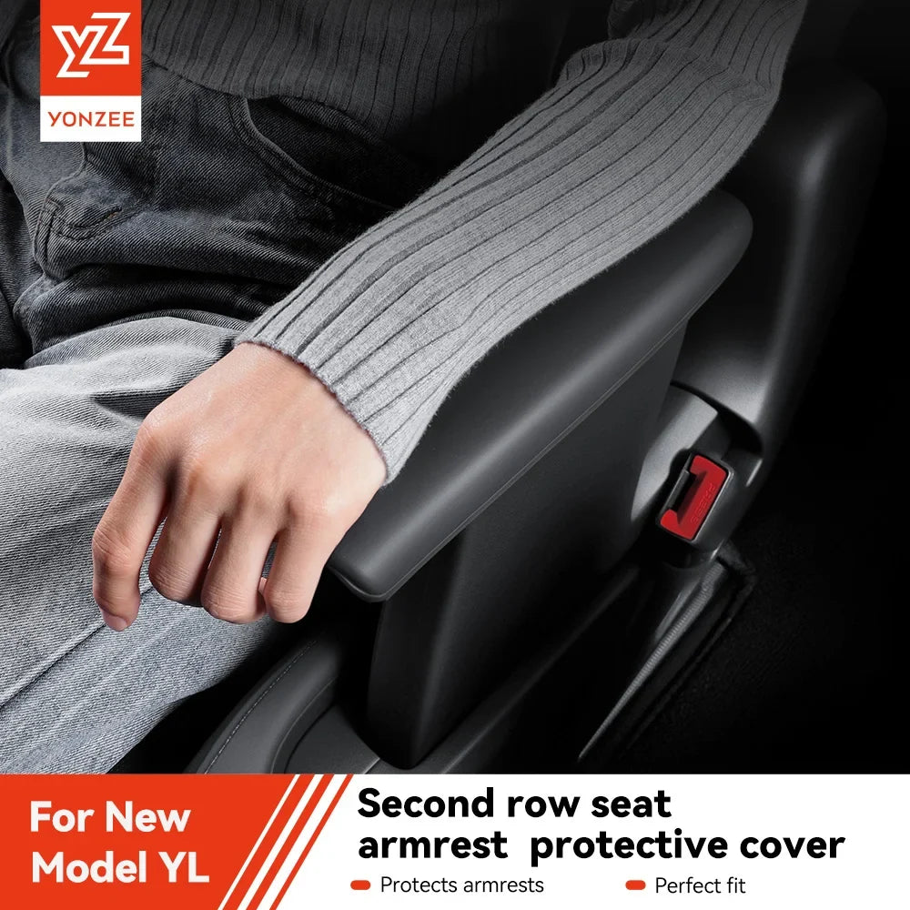 YZ For Tesla New Model YL 2025+ Silicone Second Row Seat Armrest Cover Car Interior Protective Cover Tailored Auto Accessories MyPetiteCar.com