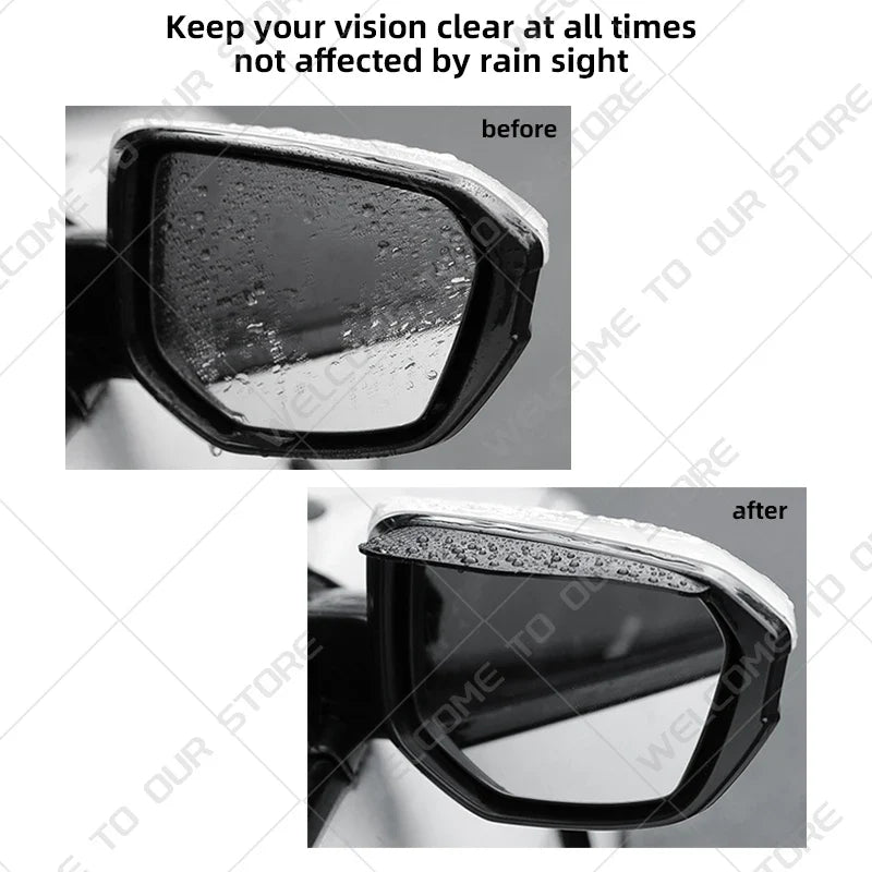 2PCS Car Rearview Mirror Rain Eyebrow | Carbon Fiber Rain Shield Cover