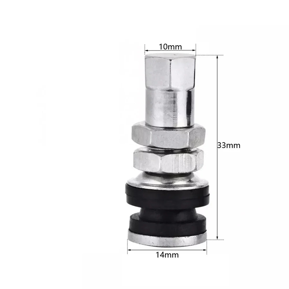 2 Pcs Silver Metal Car Tire Valve Short Stems | Tubeless Vacuum Replacement MyPetiteCar.com