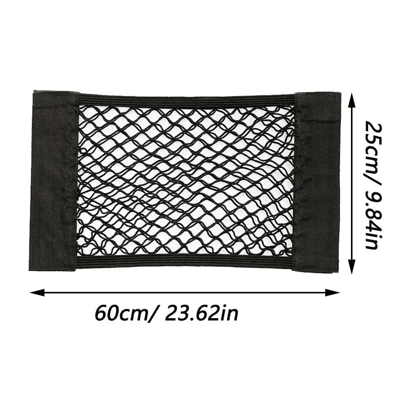 Universal Car Trunk Organizer Dual-Layer Mesh with Fire Extinguisher Net