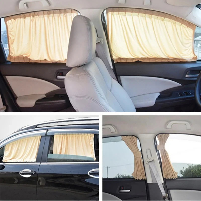 2pcs 50cm Car Sun Shade Side Window Curtain | Foldable UV Protection Auto Accessories MyPetiteCar.com
