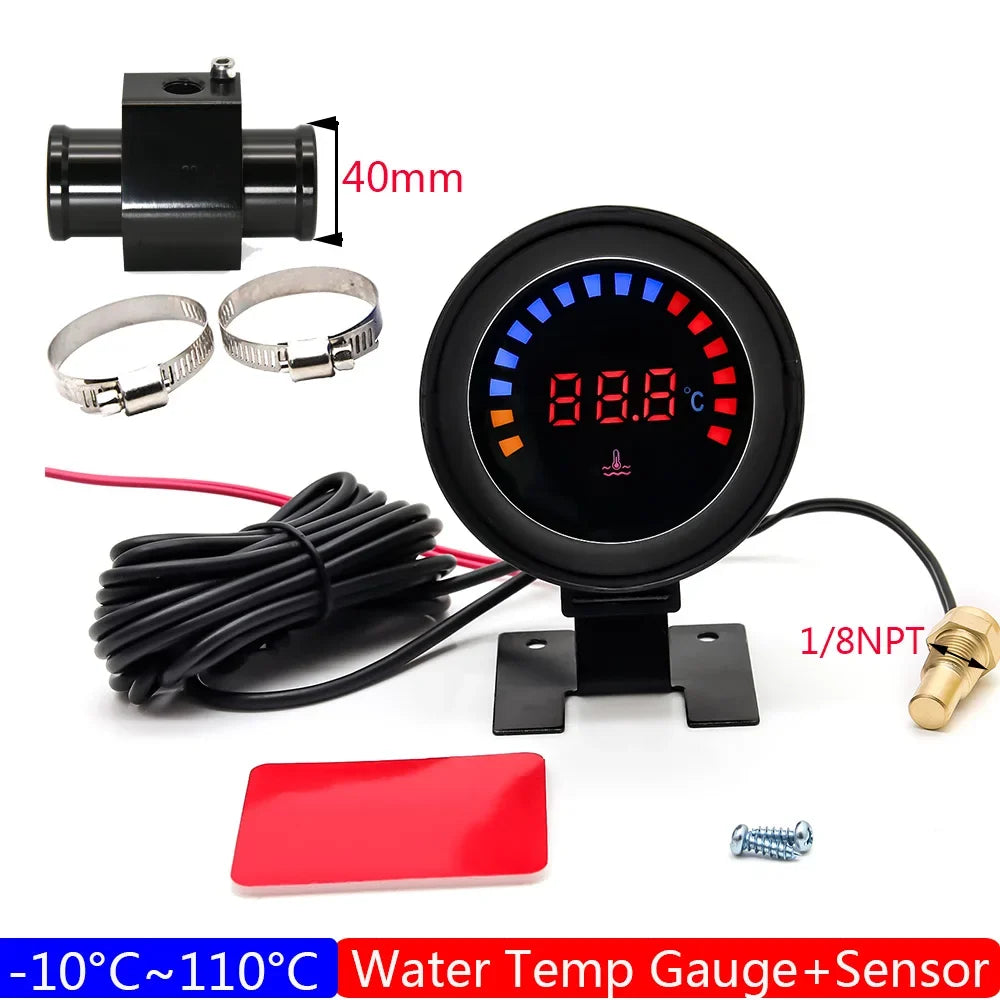 52mm Water Temperature Gauge with Sensor | Digital LCD Water Temp Meter for 12V 24V Cars MyPetiteCar.com