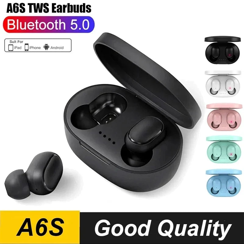 A6S TWS Wireless Headphones Bluetooth Earphone 5.0 Stereo Headset Earbuds with Microphone For iPhone Xiaomi