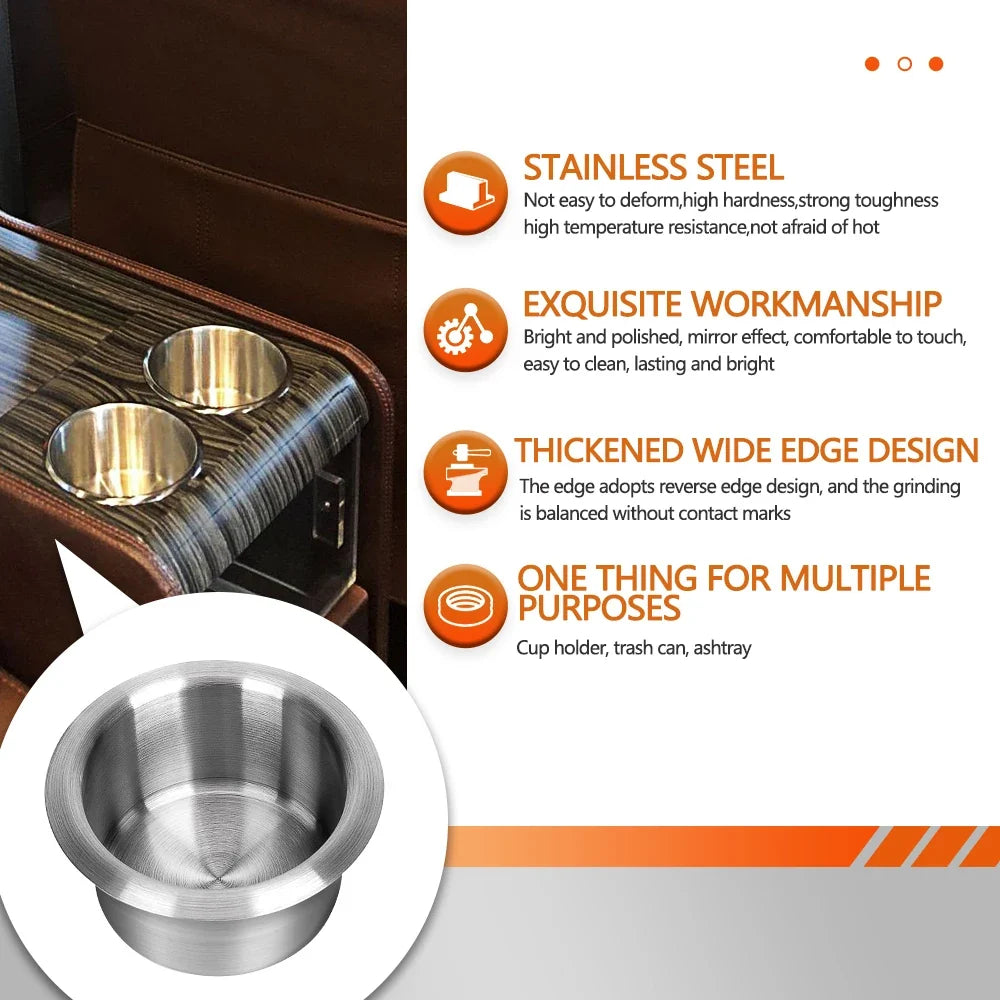 68/85/90mm Stainless Steel Marine Boat RV Cup Holder | Universal Rustproof Drink Bottle Holder MyPetiteCar.com