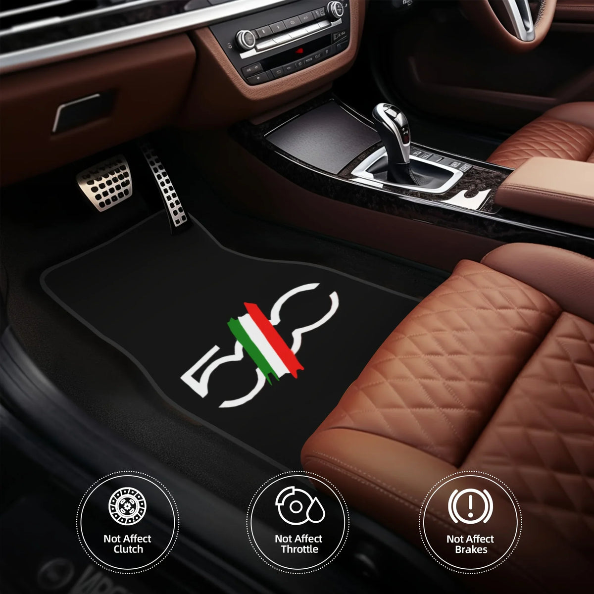 FIAT 500 Pattern Car Mats 4 Pcs