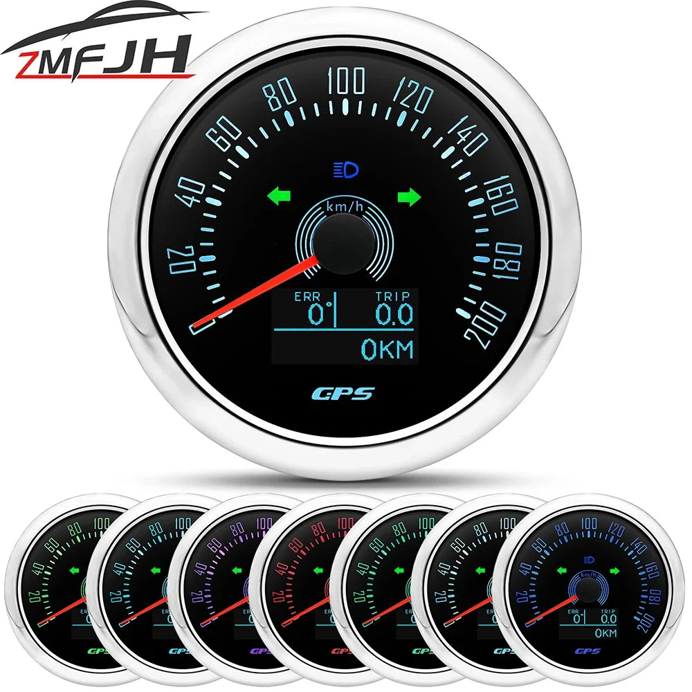 85mm GPS Speedometer 0-160 MPH 0-200 KM/H with 7 Color Backlight | Digital Speed Gauge for Car, Marine, Boat MyPetiteCar.com