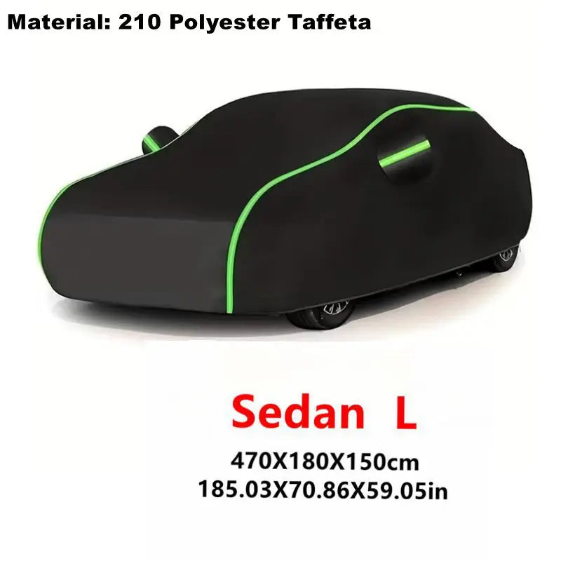 Universal Car Cover with Reflective Strip | Black Outdoor Dust and Snow Protection MyPetiteCar.com