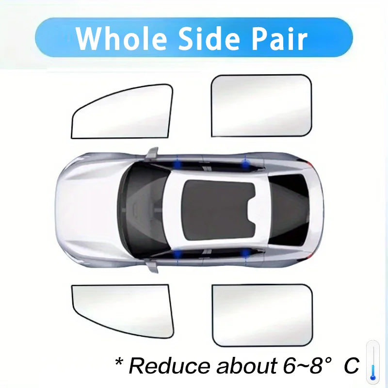 100% Blackout Car Sunshades | Magnetic UV Protection for Front Rear Side Windows