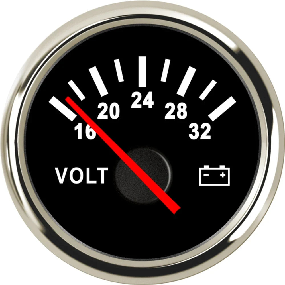 AD Universal 52mm Voltmeter | 8-16V Waterproof Gauge for Car Motorcycle Boat with Red Backlight MyPetiteCar.com