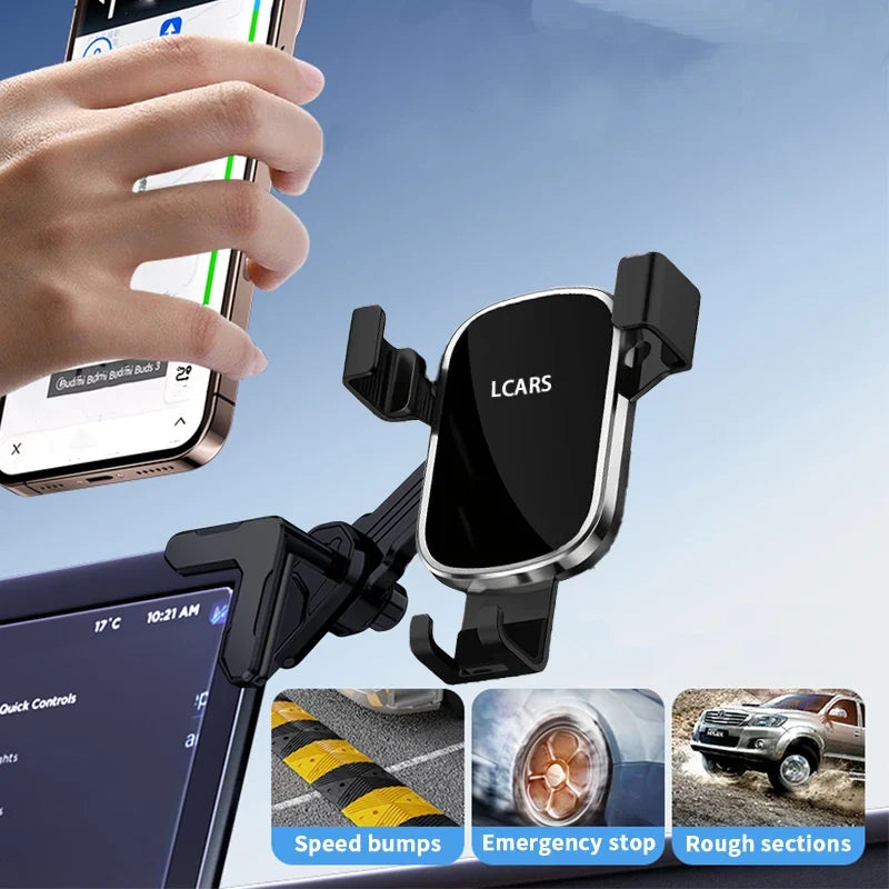 Car Screen Phone Holder for Tesla Model 3/Y Universal Center Console Navigation Stand Single Hand Operation Gravity Sensing MyPetiteCar.com