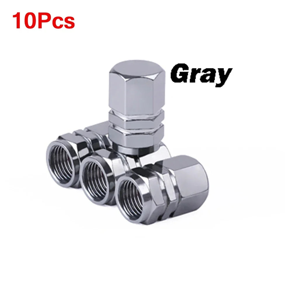 Aluminum Alloy Tire Valve Caps | 5 or 10 Pack Waterproof Dustproof Stem Covers MyPetiteCar.com