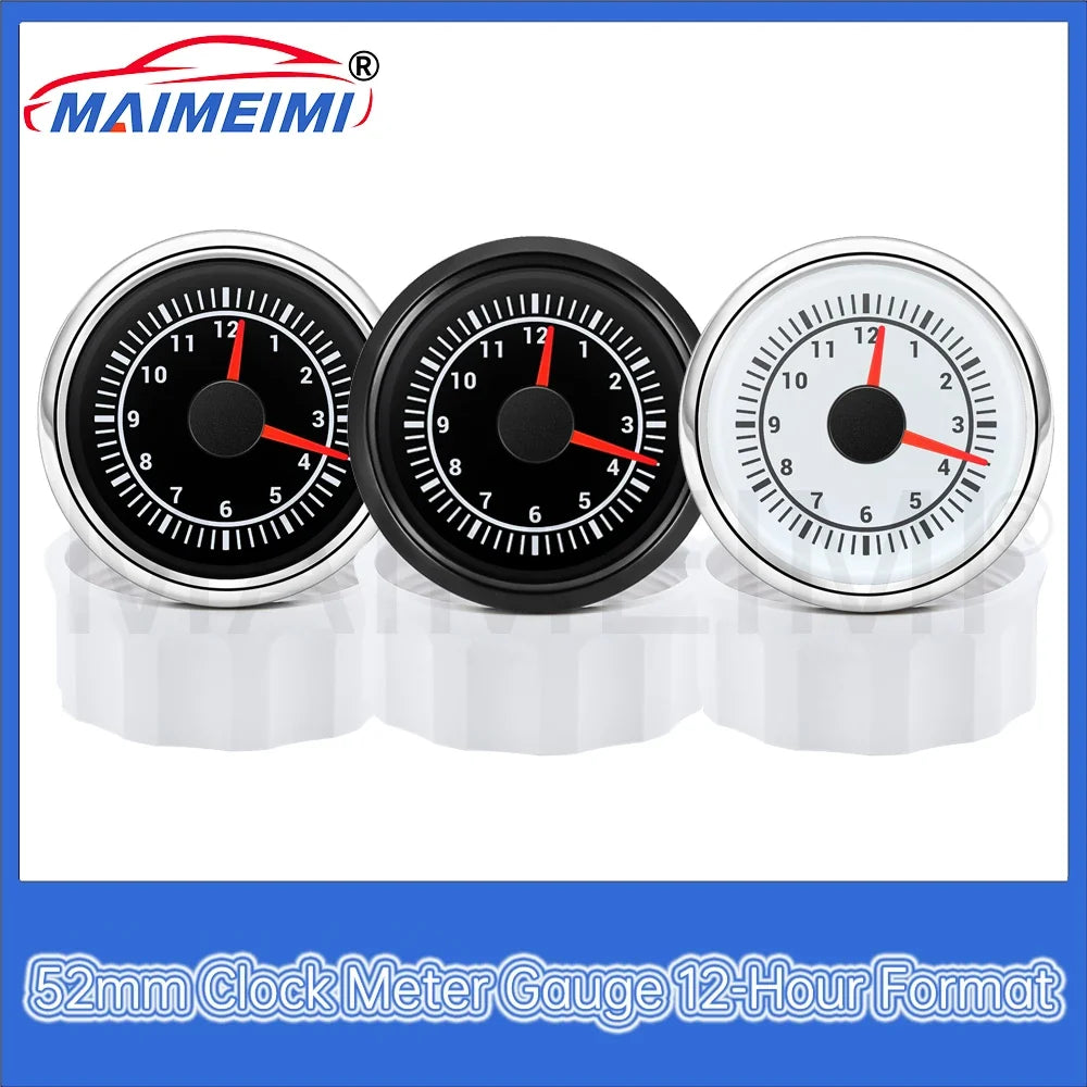 52mm 12-Hour Digital Clock Gauge | 8-Color Backlight for Car Truck Yachts MyPetiteCar.com