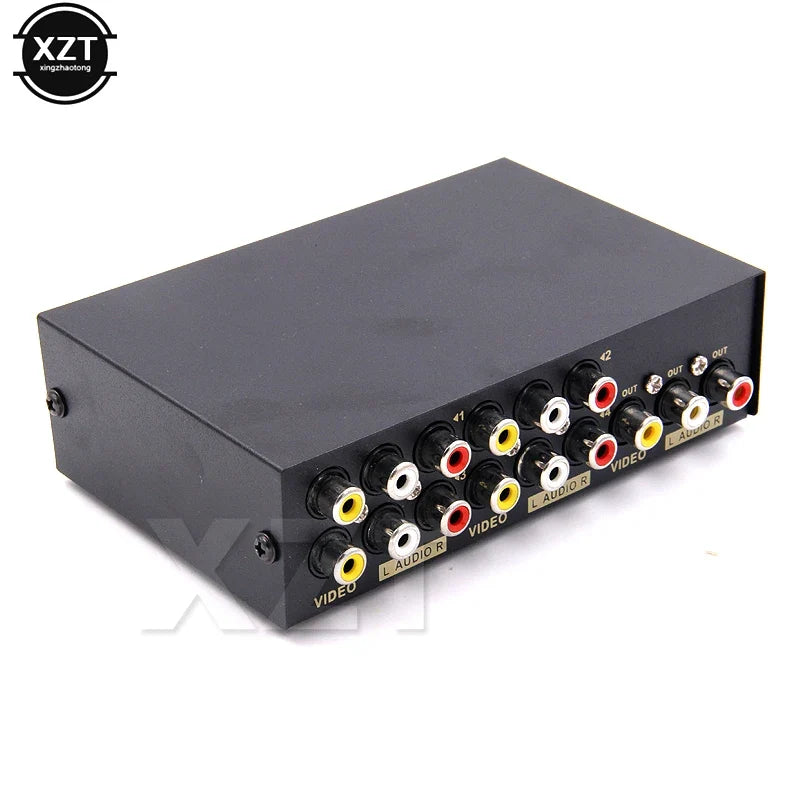 2 or 4 or 8 Ports RCA AV Audio Video Switcher Selector | 4 Input 1 Output Splitter Box for STB DVD HDTV MyPetiteCar.com