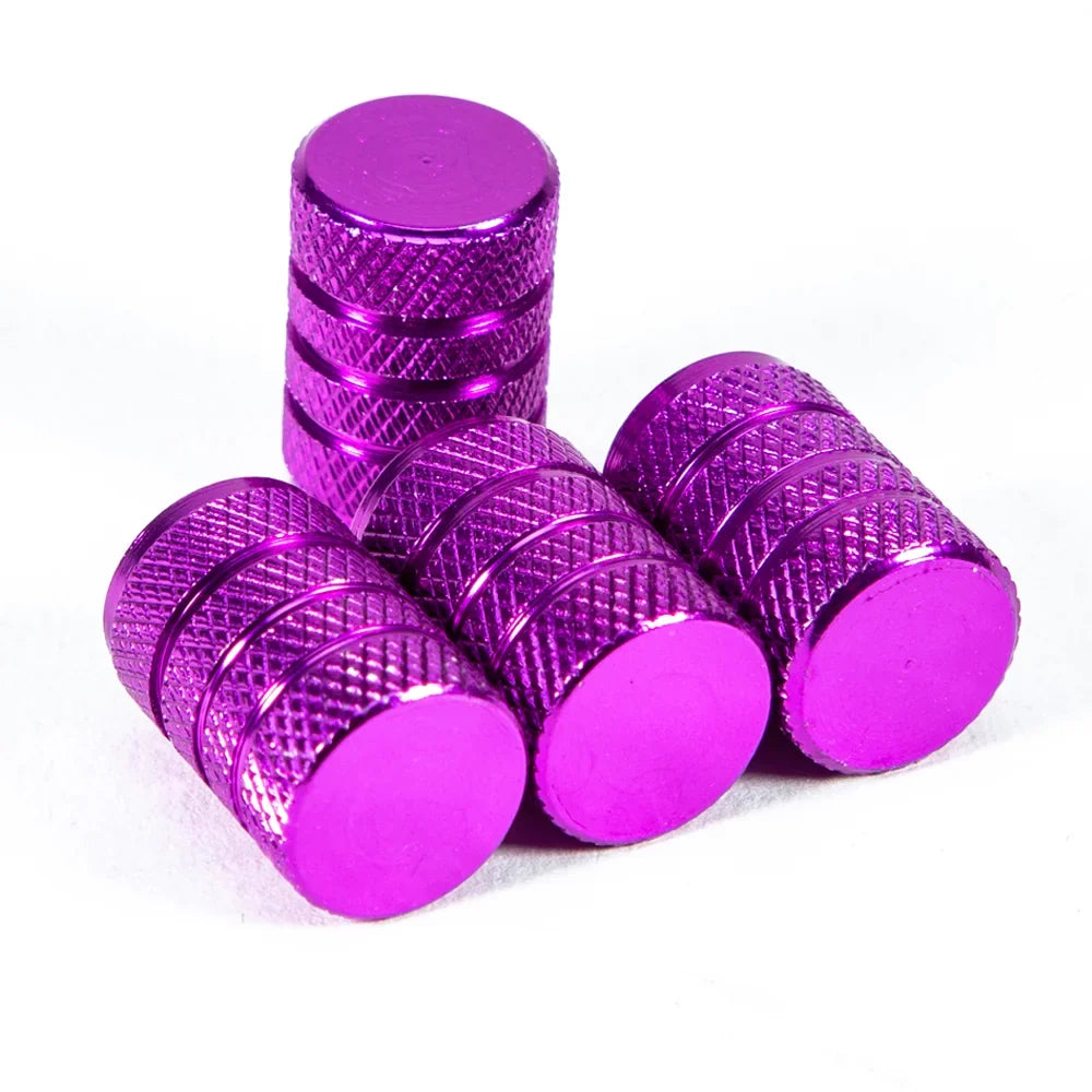 DSYCAR 4Pcs Silver Aluminum Knurling Tire Valve Stem Caps | US Schrader Compatible MyPetiteCar.com