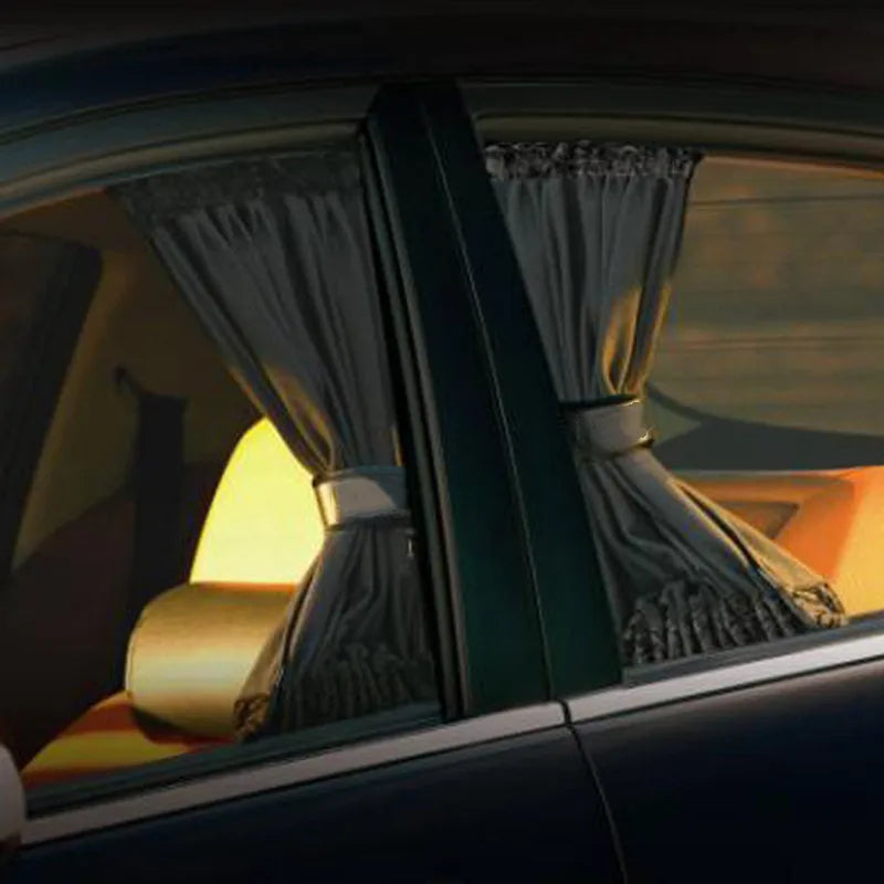 2pcs 50cm Car Sun Shade Side Window Curtain | Foldable UV Protection Auto Accessories MyPetiteCar.com