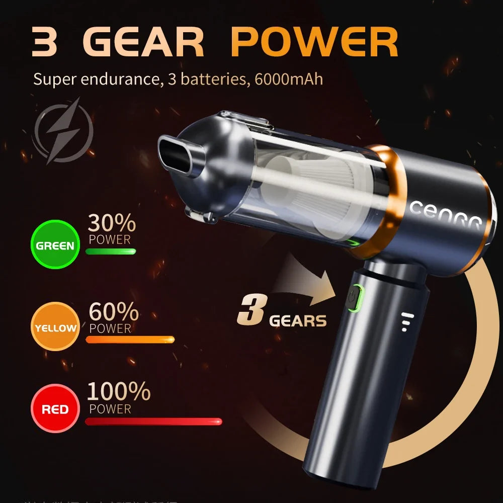 CENRR 998000PA Mini Cordless Car Vacuum Cleaner | Powerful Handheld Blower for Auto & Home MyPetiteCar.com