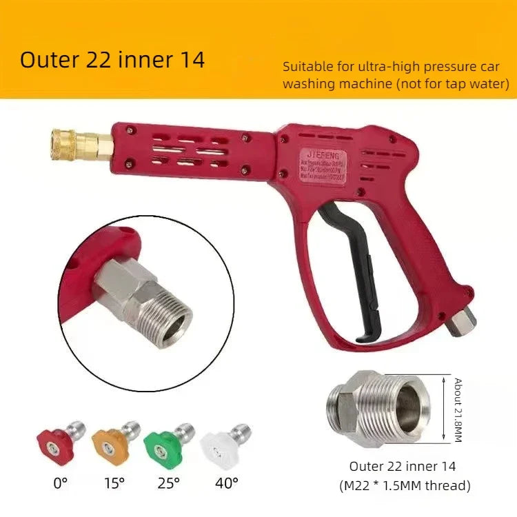 High-Pressure Power Washing Gun | Car Wash Nozzle with Fan Spray