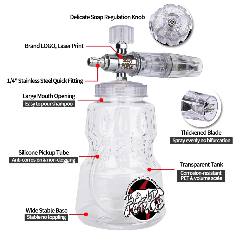 Aluminum Foam Lance Car Wash Foam Maker | Pressure Washer Foam Cannon MyPetiteCar.com