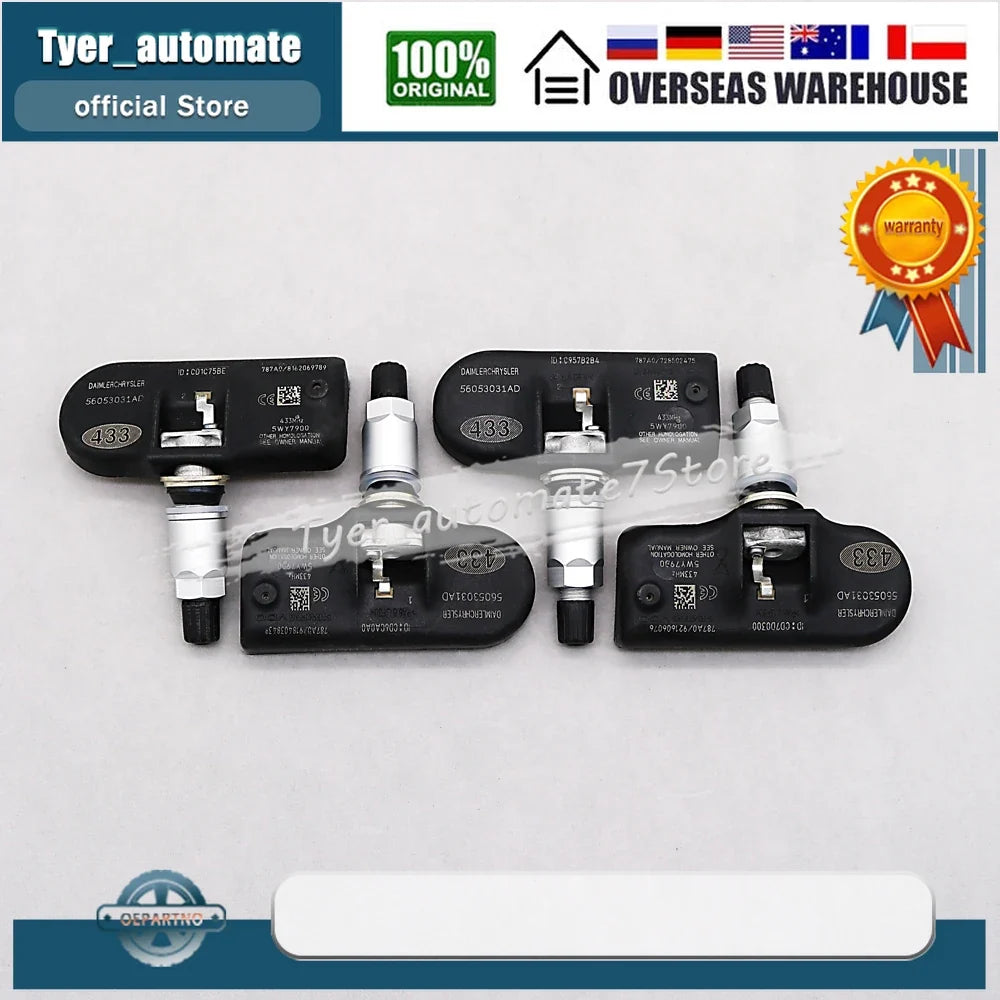 4PCS 433MHz TPMS Tire Pressure Monitoring System Sensor | For Chrysler Dodge Vehicles MyPetiteCar.com