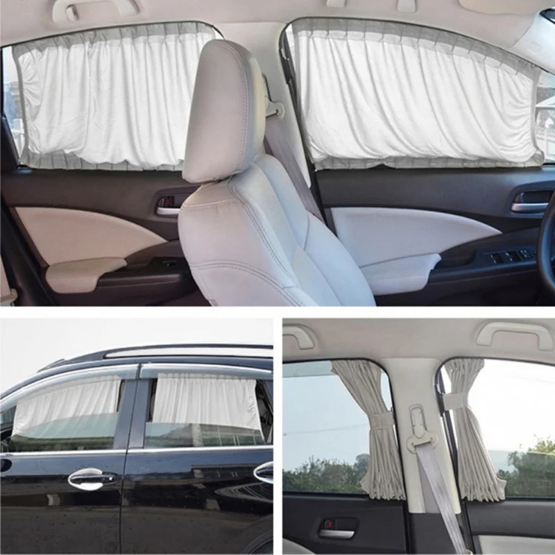 2pcs 50cm Car Sun Shade Side Window Curtain | Foldable UV Protection Auto Accessories MyPetiteCar.com