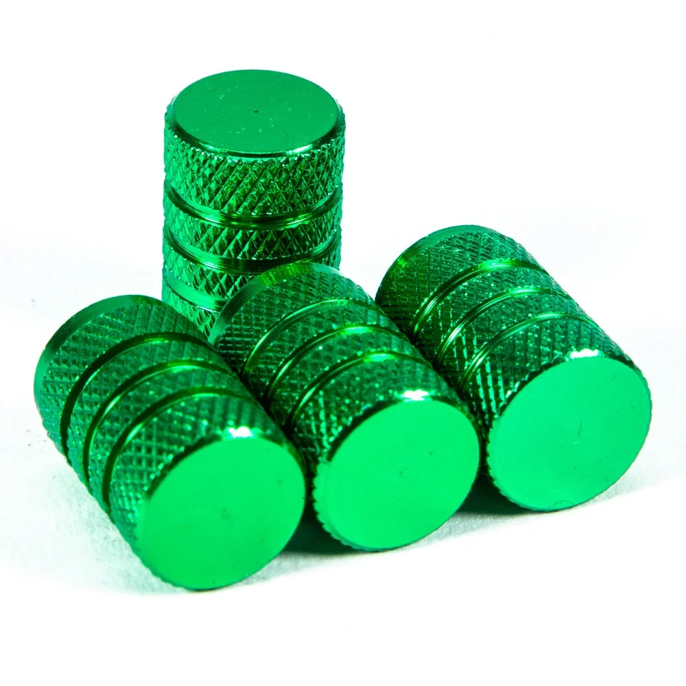 DSYCAR 4Pcs Silver Aluminum Knurling Tire Valve Stem Caps | US Schrader Compatible MyPetiteCar.com