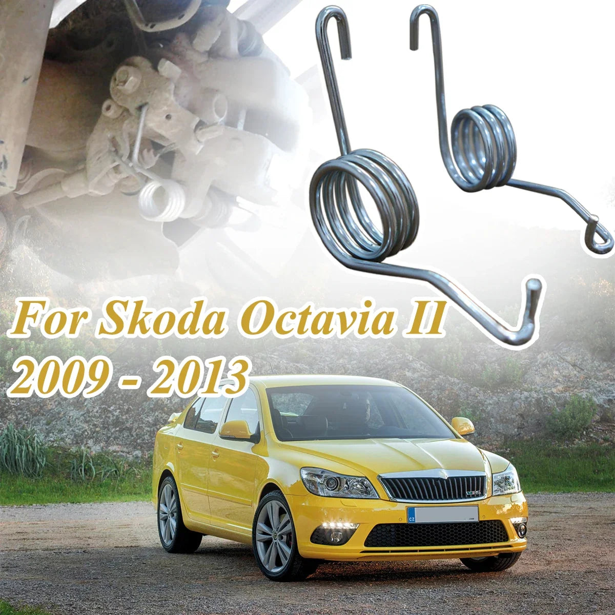 Left Right Handbrake Rear Parking Brake Lever Caliper Return Springs Stainless Steel | For Skoda Octavia II 2009-2013