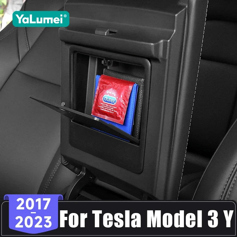 Tesla Model Y 2021-2024 Center Console Armrest Organizer | Hidden Storage Box MyPetiteCar.com