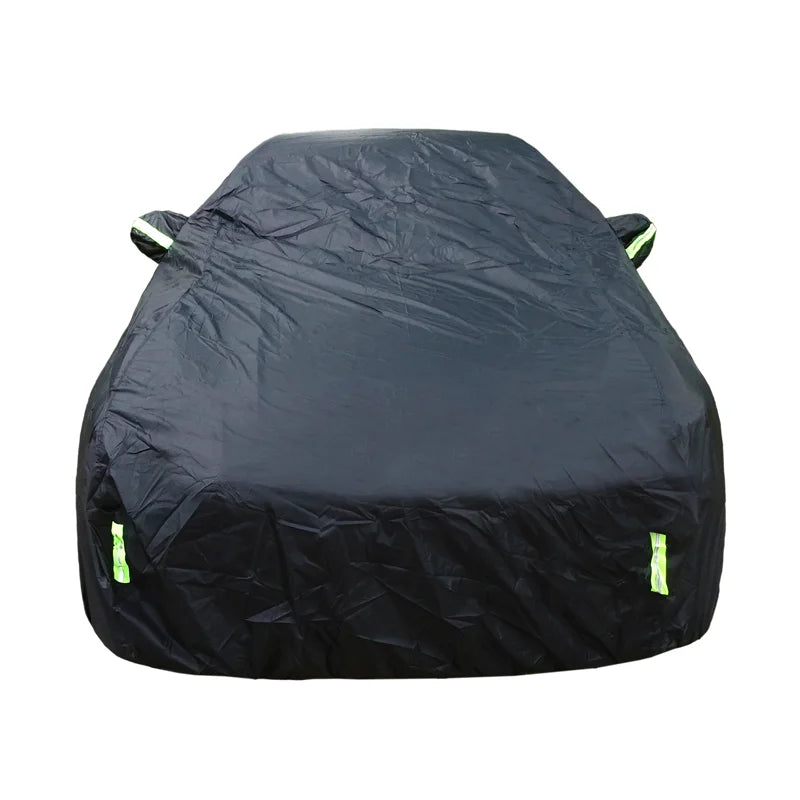 Full Car Cover with Reflective Strips | Black, Dustproof, Sunshade, Universal Fit MyPetiteCar.com