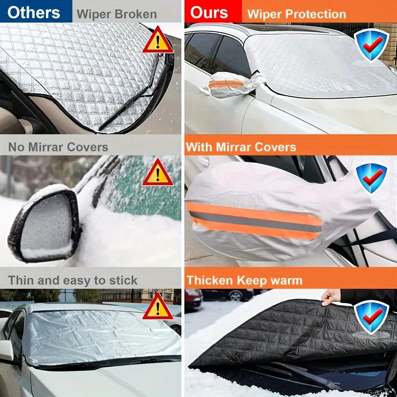 Car Windshield Snow Shield Cover | All-Season Front Window Frost and Sun Protection