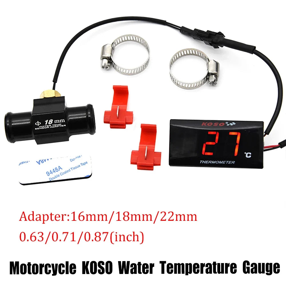 KOSO Water Temperature Gauge | Motorcycle Temp Sensor for XMAX250 300 NMAX CB 400 CB500X