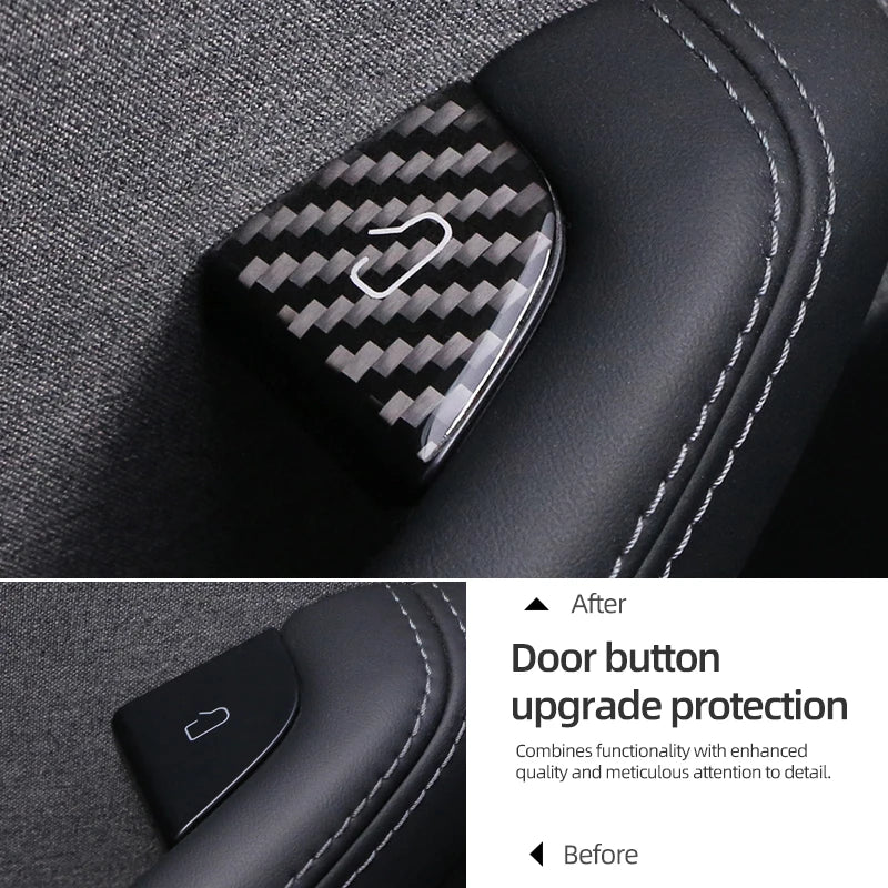 For Tesla Model 3 Highland Model Y Carbon Fiber Door Switch Trim | Interior Stickers MyPetiteCar.com