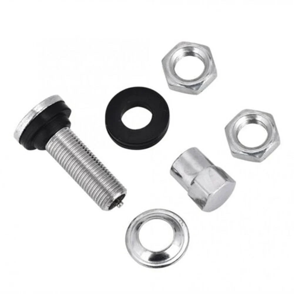2 Pcs Silver Metal Car Tire Valve Short Stems | Tubeless Vacuum Replacement MyPetiteCar.com