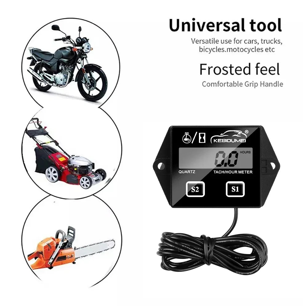 Digital Motor Speedmeter Engine Hour Meter Tachometer | LCD RPM Gauge for Gasoline 2/4 Stroke MyPetiteCar.com