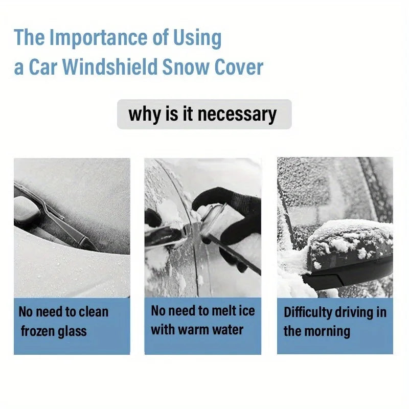 Car Windshield Snow Shield Cover | All-Season Front Window Frost and Sun Protection