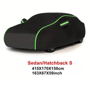 Universal Car Cover with Reflective Strip | Black Outdoor Dust and Snow Protection MyPetiteCar.com