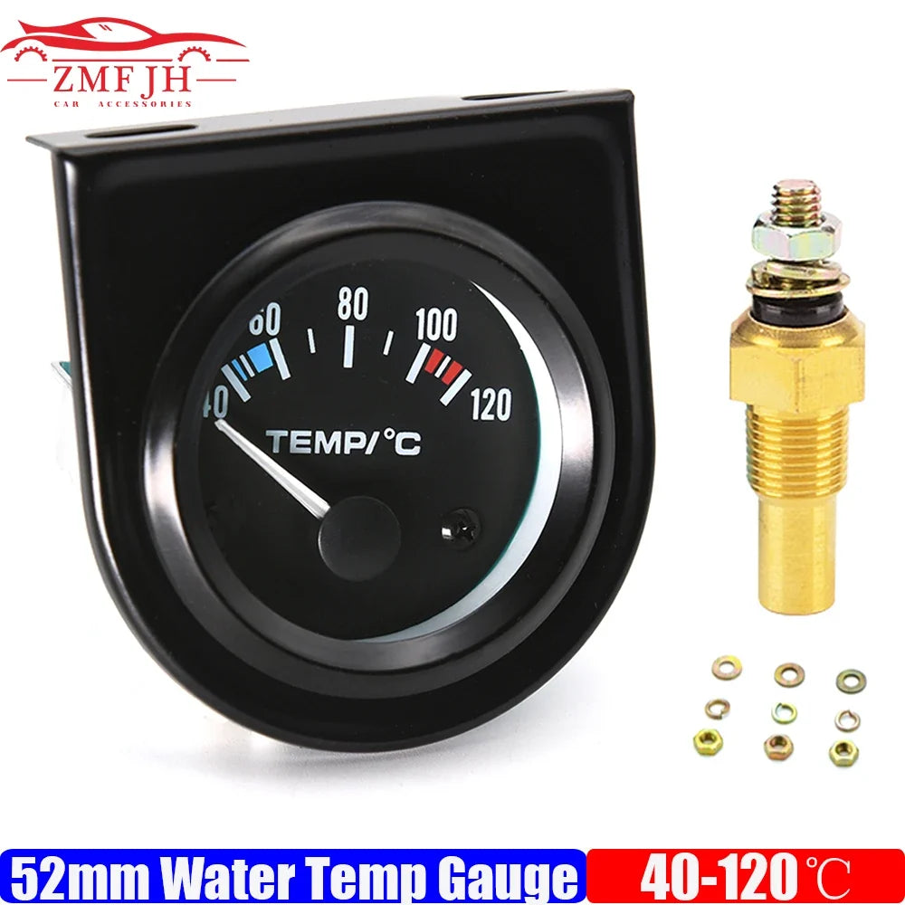 2" 52mm Water Temp Gauge 40-120 Celsius | 12V Car Temperature Meter with Sensor MyPetiteCar.com