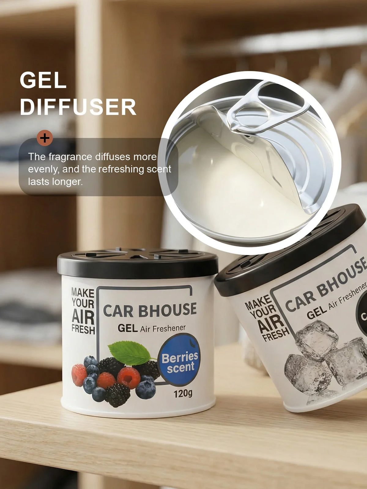 Dual-Purpose Car and Home Air Freshening Gel | 120g Long-Lasting Fruity and Floral Scent MyPetiteCar.com