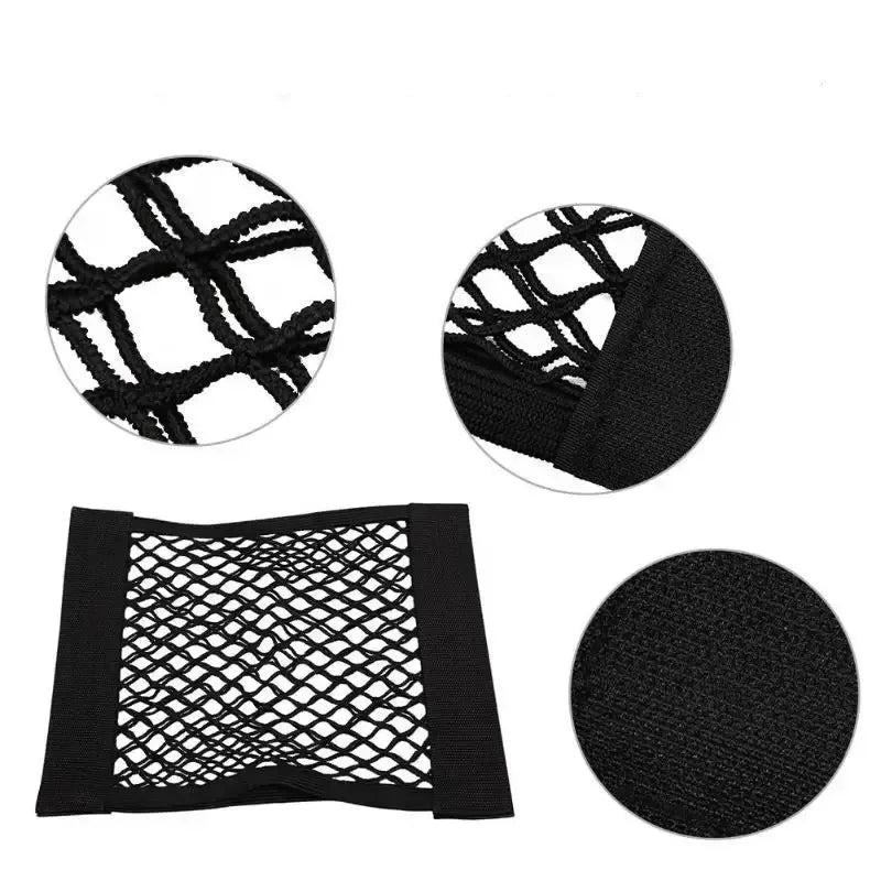 Universal Car Trunk Organizer Dual-Layer Mesh with Fire Extinguisher Net