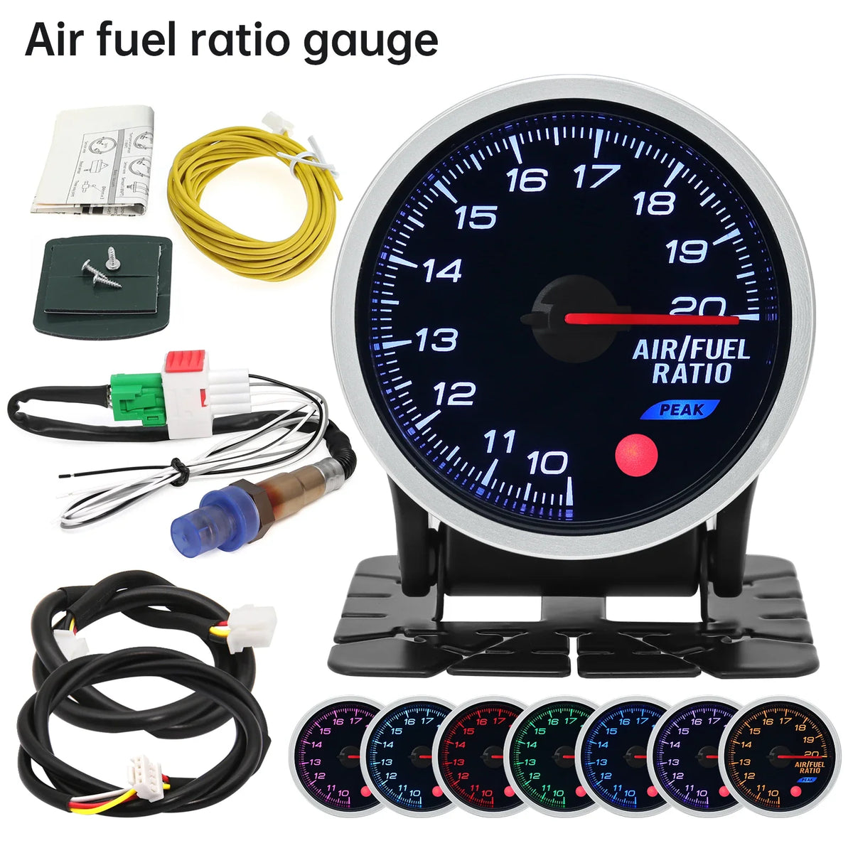 2 Inch 52mm Smoke Lens Turbo Boost Gauge | 8 Color Backlight Car Gauge with Sensor MyPetiteCar.com