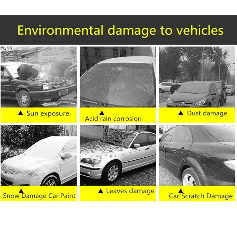 Full Car Cover with Reflective Strips | Black, Dustproof, Sunshade, Universal Fit MyPetiteCar.com